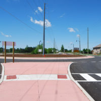 New paved road and roundabout